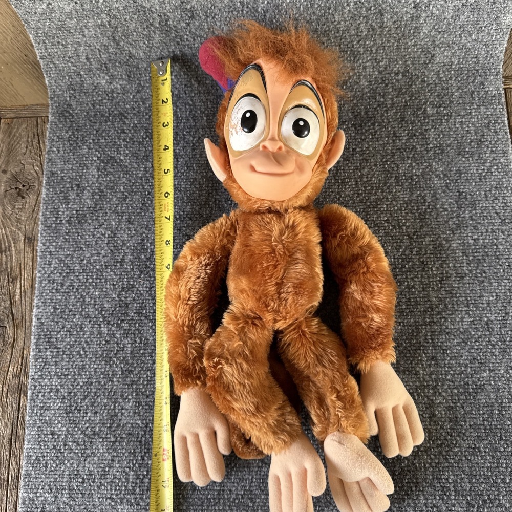 Vintage Disney Store ABU 18" Plush w/ Vinyl Face Disney Alladin 1990's RARE